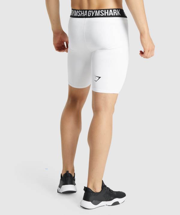 Panske Šortky Gymshark Element Baselayer Biele | CR1923506